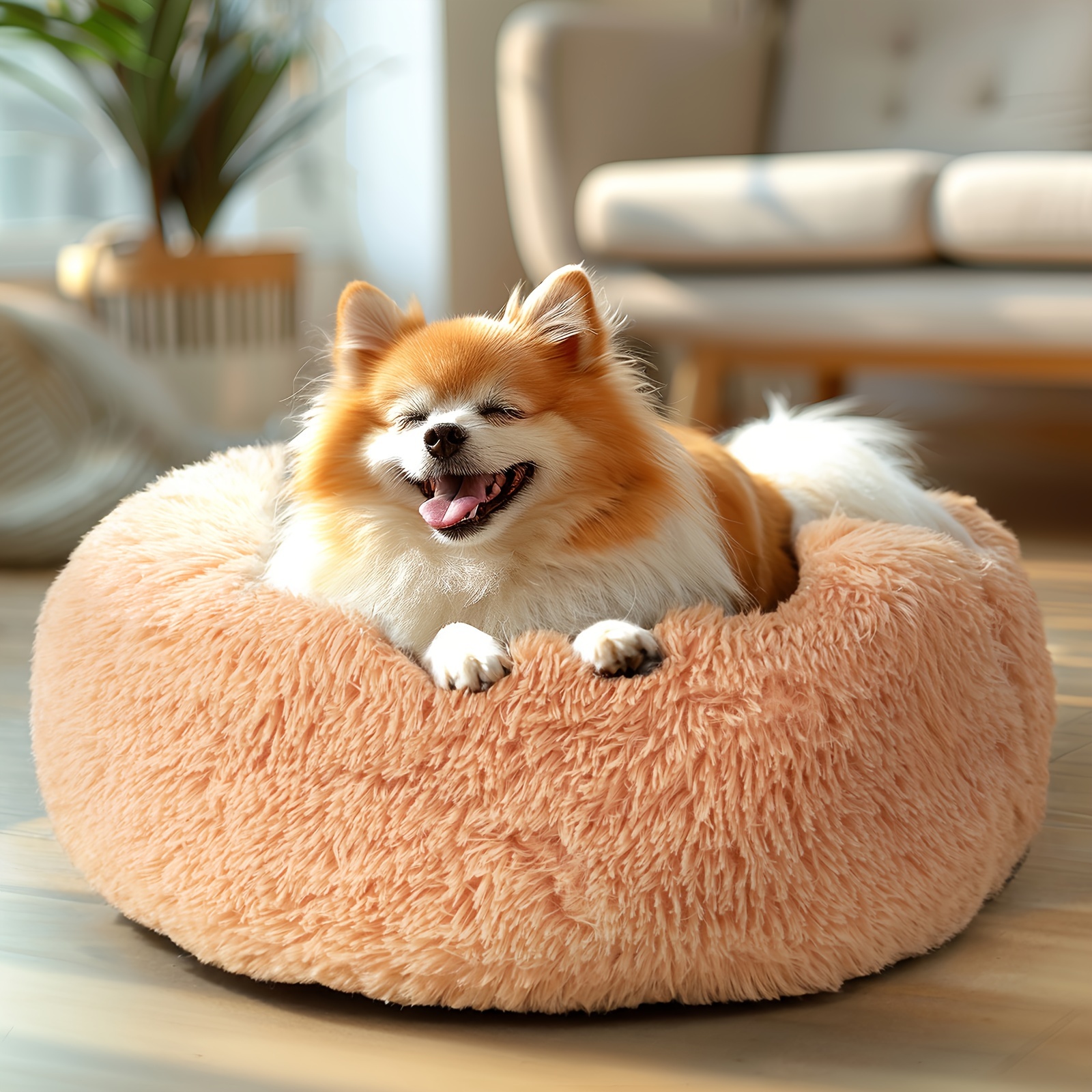 

Veehoo Calming Cat Bed For Small Cats, Anti Anxiety Donut Small Cat Bed, Round Fluffy Cuddler Washable Pet Bed, Plush Indoor Cat Dog Bed With Slip-resistant Bottom For Puppy & Kitten