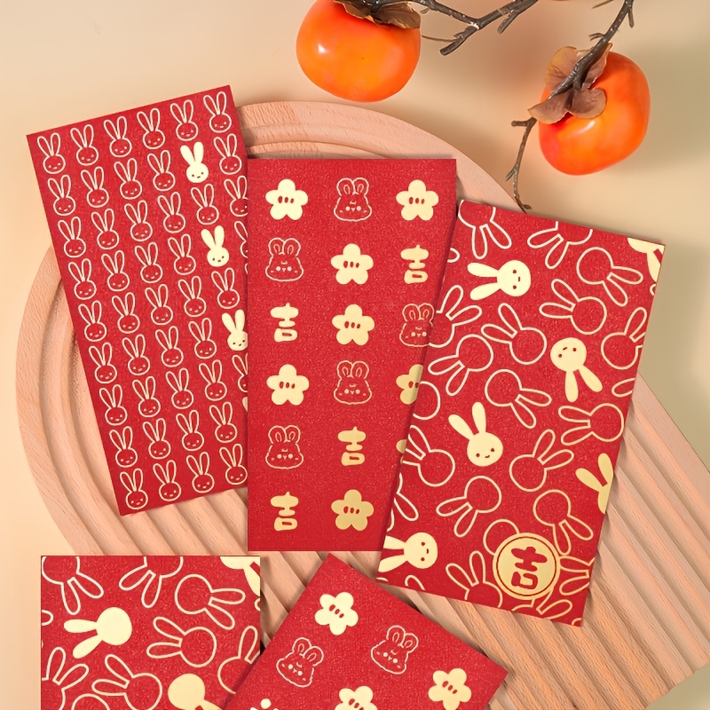 

10-pack Bags, Traditional Chinese New Year Money Pockets, Paper Red Packets With Charms, 4.7x2.8 Inches, Celebratory Gift Wrapping