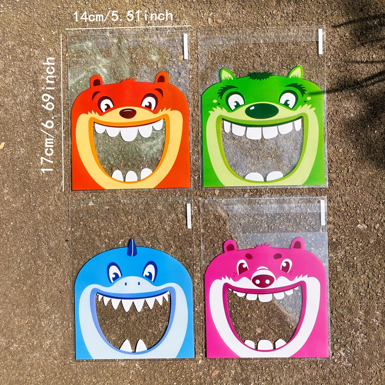 100pcs 5.12in X 3.94in Cute Cartoon Printed Opp Bags, Small Gift Decoration Bags, Suitable For Party Holiday Birthday Gift Decoration