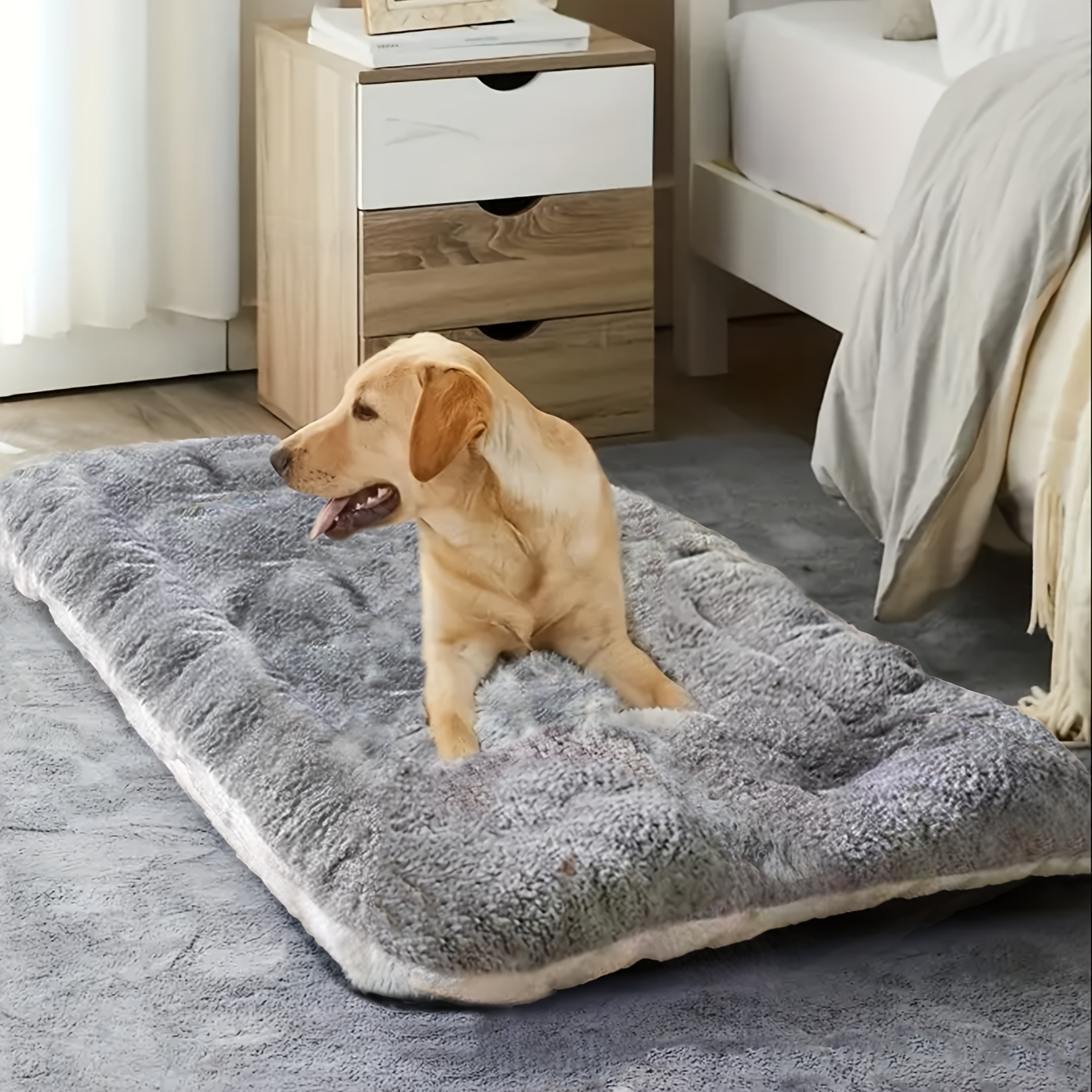 

Extra Large Plush Dog Bed Sofa Cat Nest Dog Cage Mat, Thickened Super Soft Polyester Pet Mat, Suitable For Small, Medium And Large Cats And Dogs - Cute Rectangular Sofa