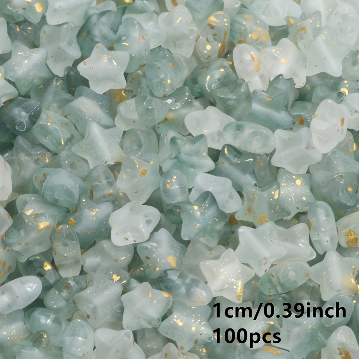 100pcs Random Mixed Color Frosted Star Beads for Jewelry Making