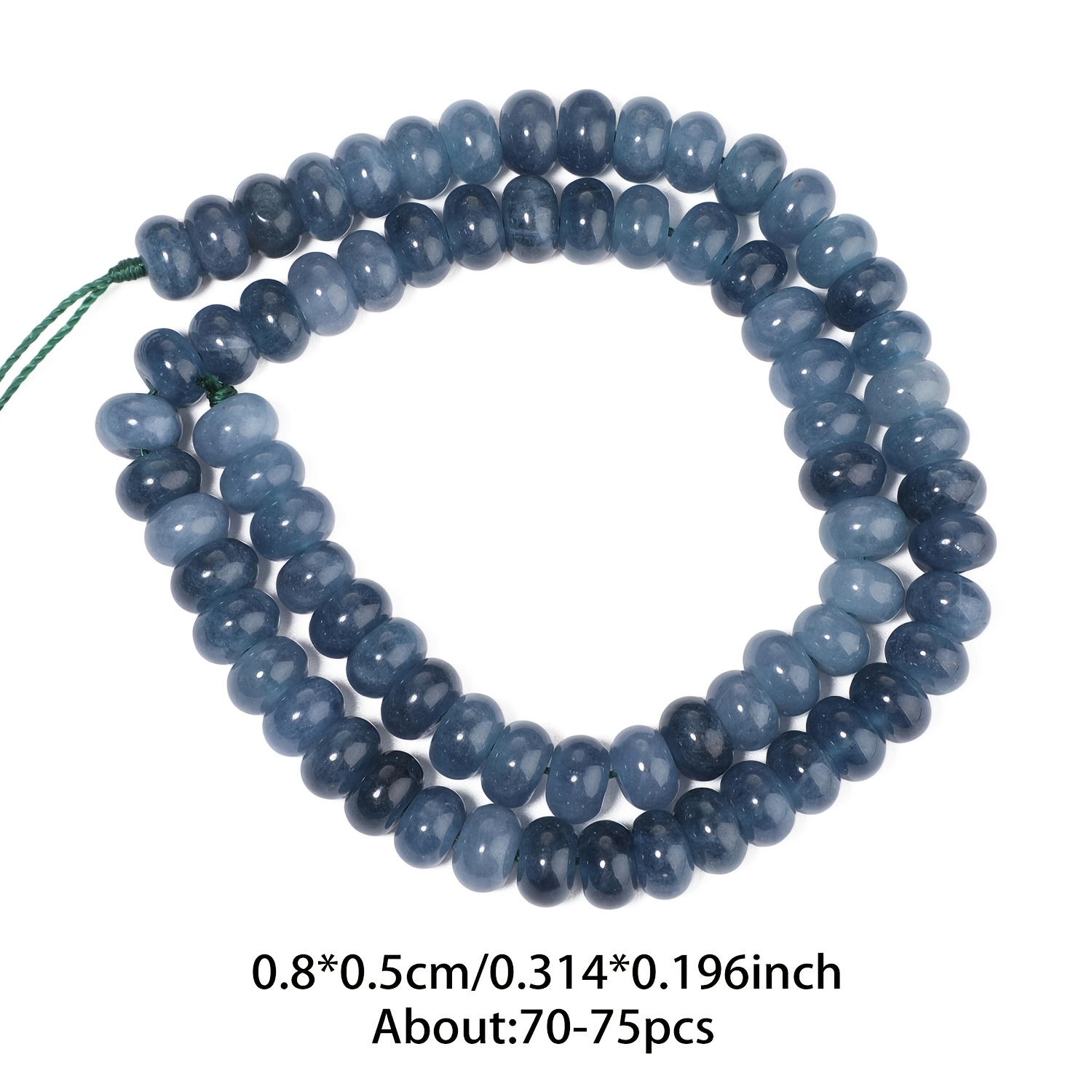 TEMU 70-75 piezas de cuentas de piedra de natural azul grisácea - 8x5mm cuentas de ábaco genuinas adecuadas para fabricación de joyas, pulseras DIY,