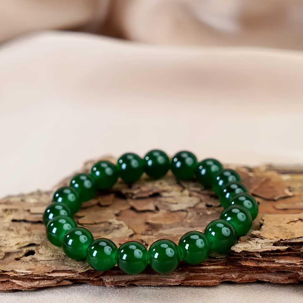 

1pc Bracelet de Main Simple et Vert de 8mm, Bijoux de Perles pour Hommes et Femmes, Pierre de , Cadeau de la Saint-Valentin