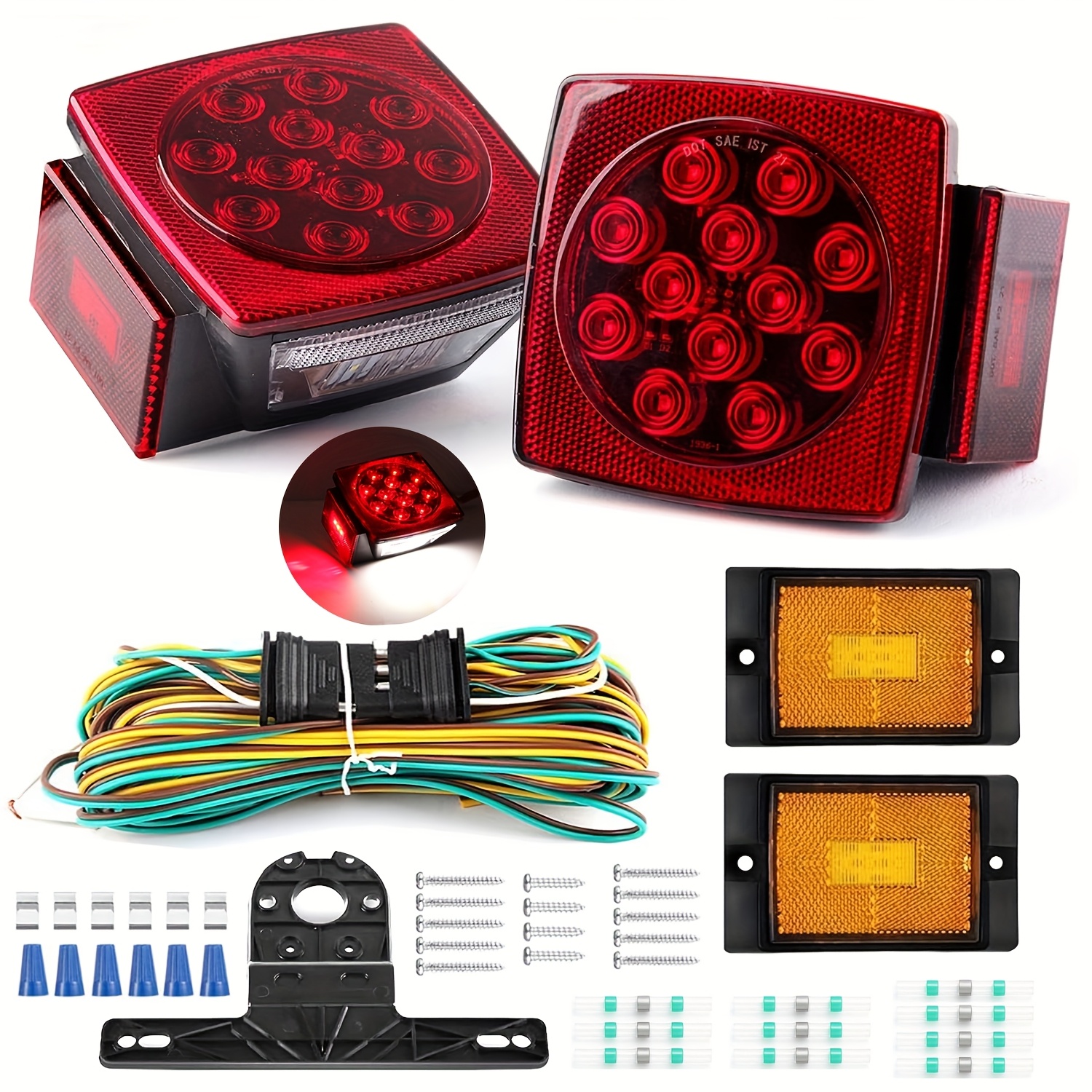 2PCS Kits With License Plate Bracket Wireless Trailer Magnetic 2pcs Kits Tail 1601020257505