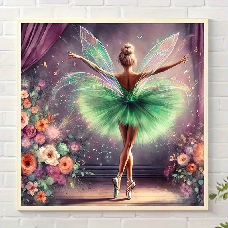 

Dancing Fairy Ballet Girl Diamond Painting Kit - 1 Set Round Diamond Art For Diy Craft, Acrylic Pmma Canvas, People Theme Wall Decor