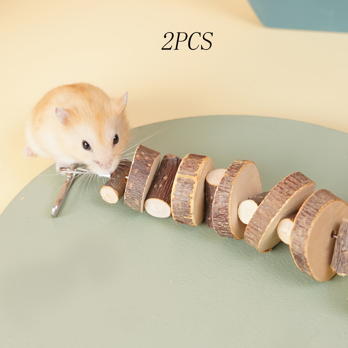2 Wood Hanging Strings, Hamster Toys