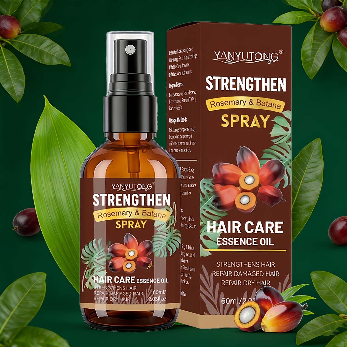 60ml Batana Hair Spray, Deep Moisturizing For Dry Damaged Hair And Scalp, Nourishing Hair Care From Honduras, Gift