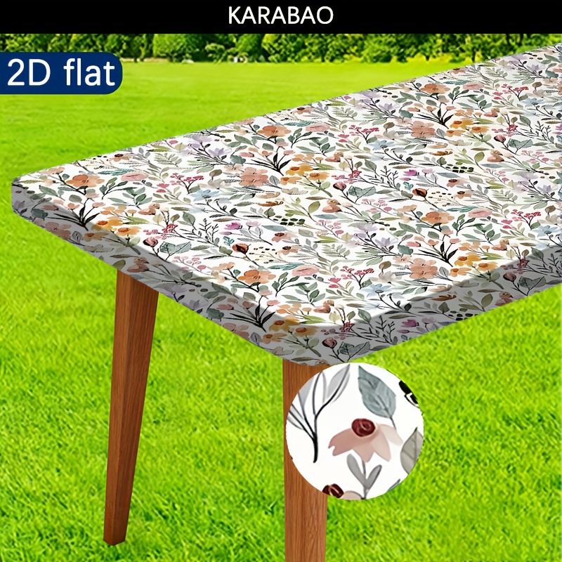 E-shop ., Waschbare Tischdecke für den Außenbereich, Tischbezug - Polyester mit elastischen Kanten - Ideal für Camping, Picknicks und Gartenpartys,