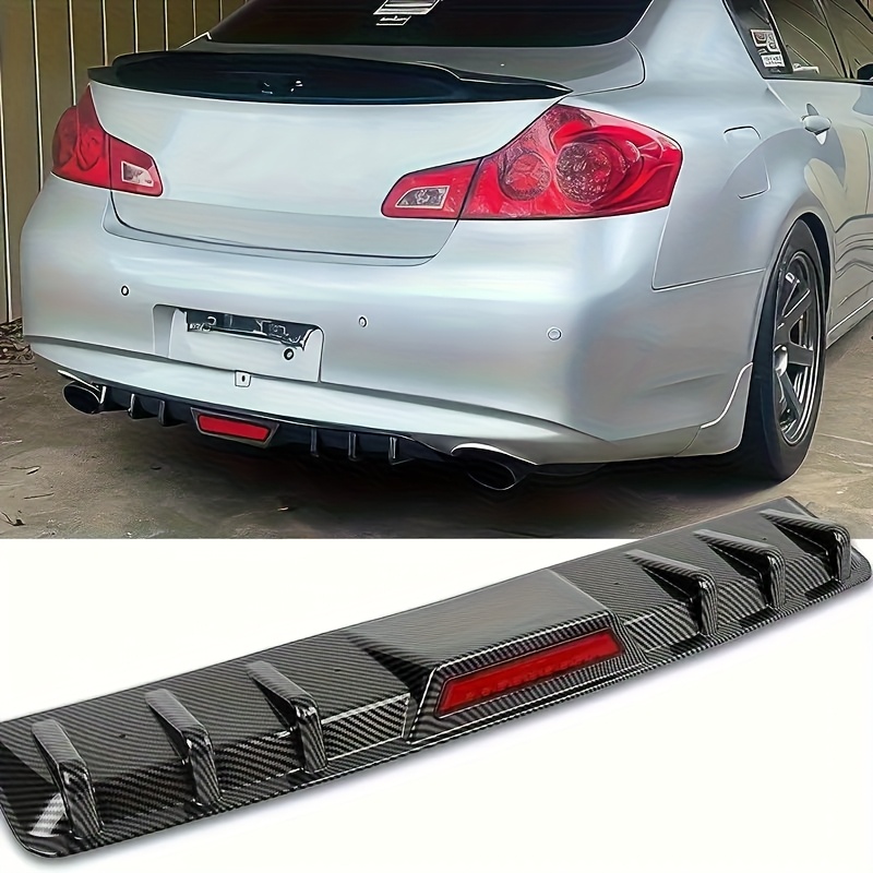 TEMU 1pc 34 Inch Universal Car Rear Bumper Lip - With Brake Light, Fits Rear Bumper Diffuser Spoiler, Decoration Kit, Vehicle Styling, Aggressive