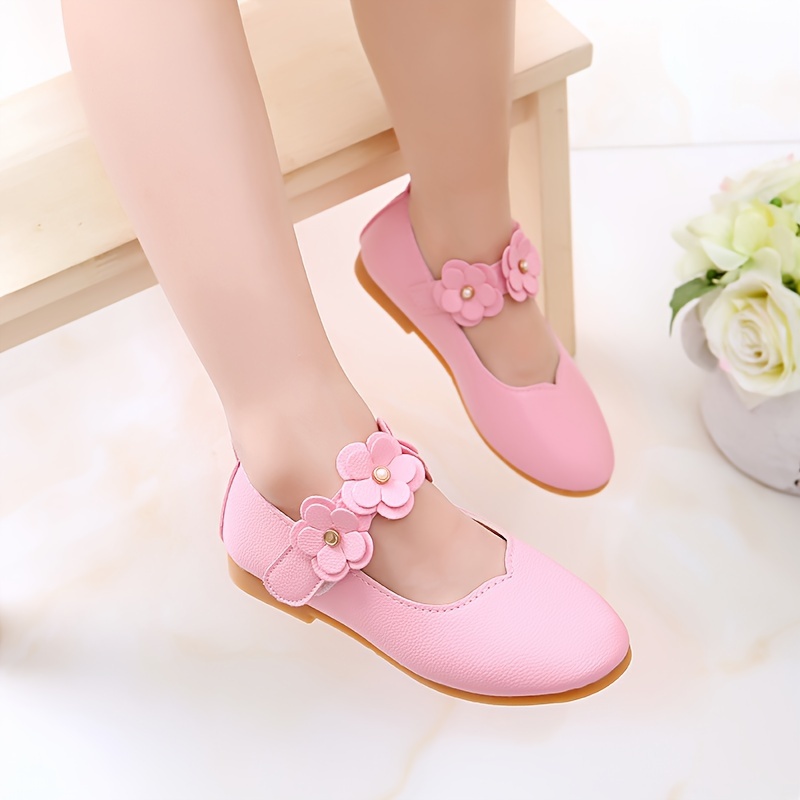 Girls' Floral Flat Shoes, Cute and Gentle Style, Elegant Dance Shoes, Casual Versatile
