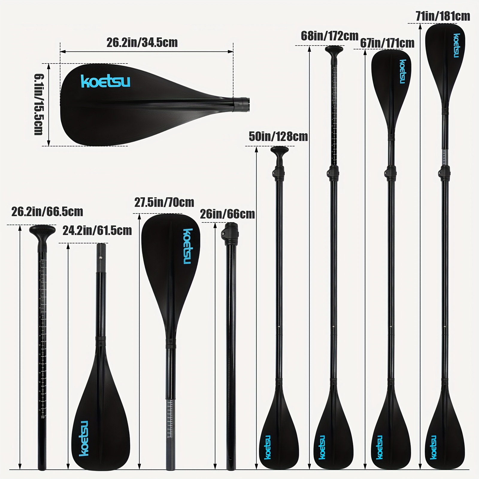 4-Section Quick-Release Paddle for Kayak & SUP
