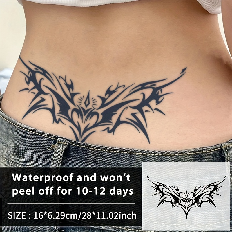 Sexy Succubus Herbal Juice Tattoo Sticker, Fake Tattoo, Long-lasting Waterproof Temporary Tattoo For Half Arm, Abdomen, Holiday Novelty