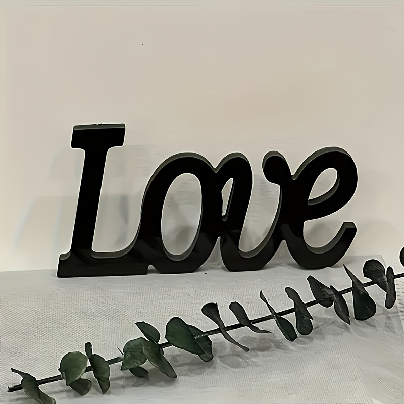 

1pc Elegant Black "love" Sign - 3.9" Romantic Decorative Ornament, Valentine's Day, Weddings & Home Decor - Freestanding, No Electricity Required, Wedding Decor