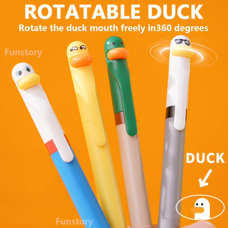 8 pack funny cute duck chicken gel pens 0.5mm black ink quick dry   combo st tip extra smooth for  , study tools, office stationery, cute design,   pens, quick dry ink, ergonomic grip, gel pen set, twist mechanism, creative writers, professionals Product details 6