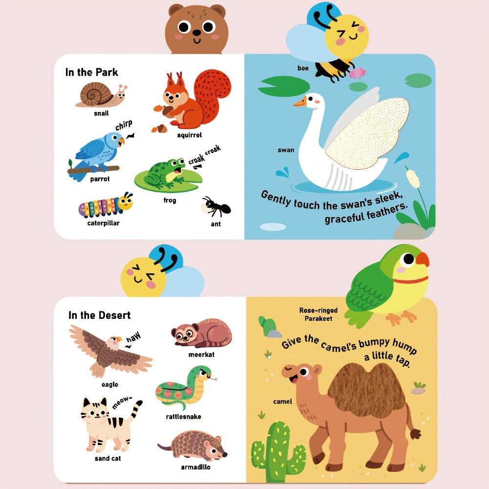 Sensory Touch-and-Feel Animal Board Book for Toddlers