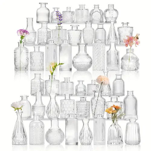 45 54pcs bud vase clear bud vases in bulk mini glass vases for flower small flower vases for centerpieces vases for home wedding table decoration and mothers day