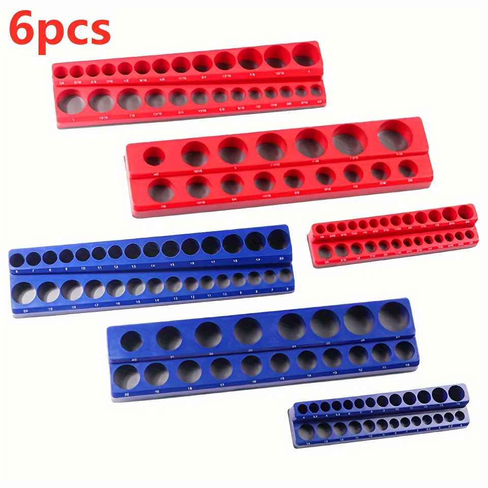 TEMU Magnetic Socket Organizer Set 1/2 3/8 1/4 Drive Metric Sae Socket Trays Holds 141 Socket Metric Sae Professional Tools Organizer