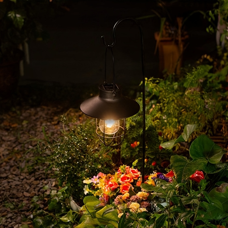 TEMU Luz solar colgante de exterior - Bombilla Edison . Ideal para patios, jardines, terrazas, , paredes, y garajes. Decoración para , Día de San