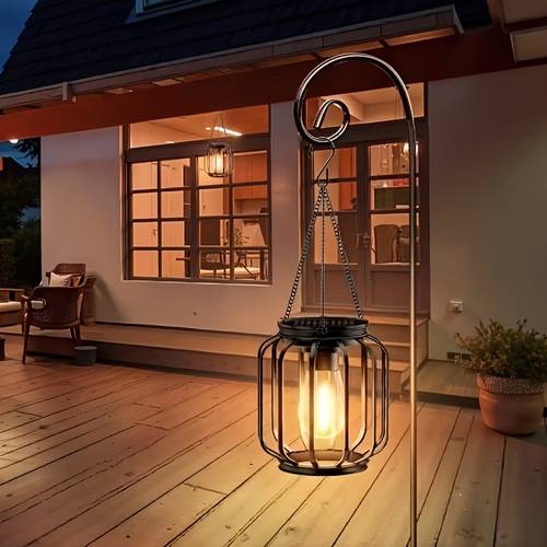 outdoor hanging solar lights vintage pendant lights outdoor garden decoration lights outdoor garden metal lights bright and warm lantern decoration outdoor pendant lights courtyard garden decoration lights