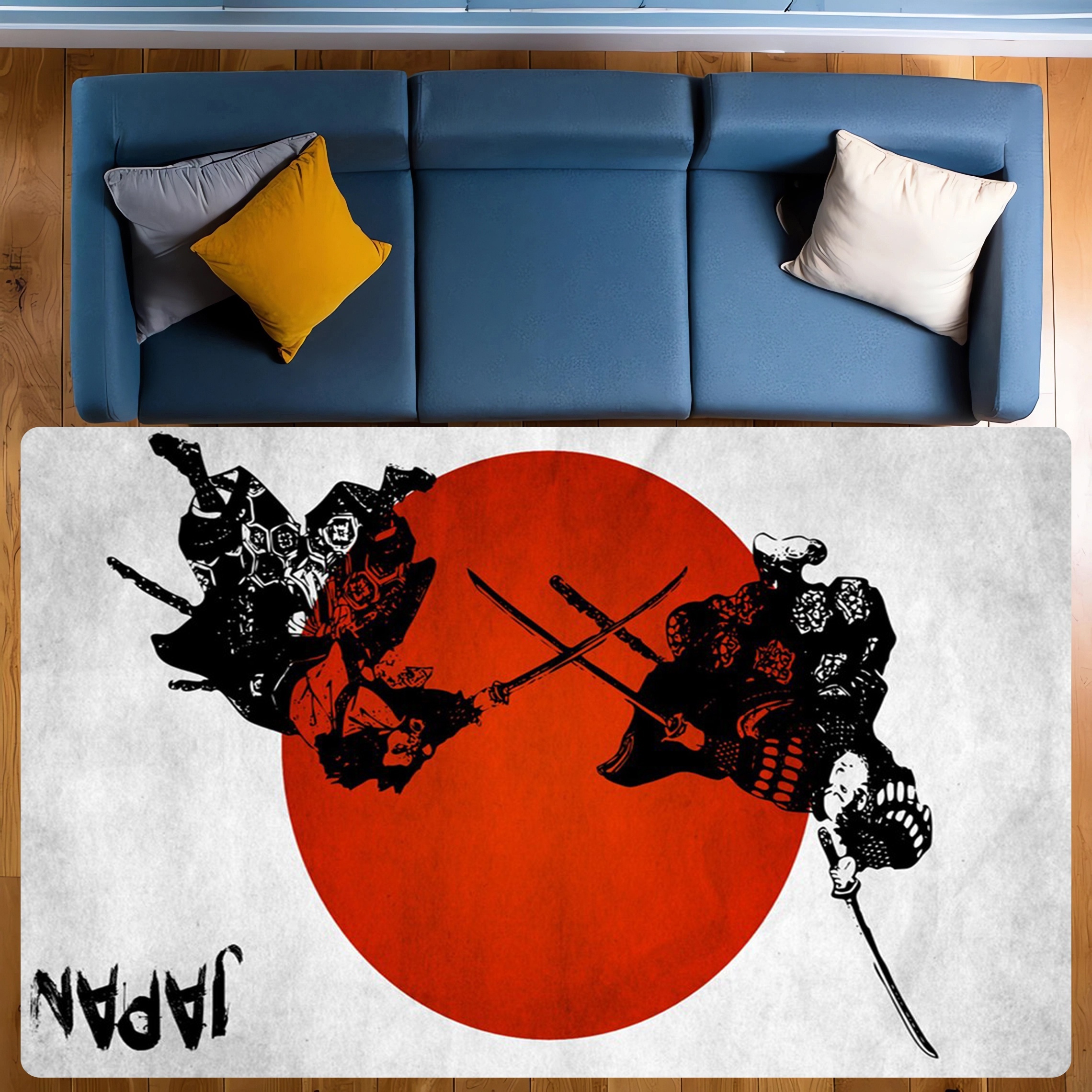 TEMU Tapis 1 pièce à motif de japonais, luxueux et , coussin décoratif, tapis antidérapant pour chambre, salon, dortoir, épaisseur 1 cm