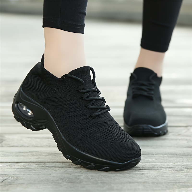 

Women's Breathable Mesh Sneakers, Casual Running Shoes With Sole, Thick Bottom Sports Footwear, -up Shoes, Fabric Material