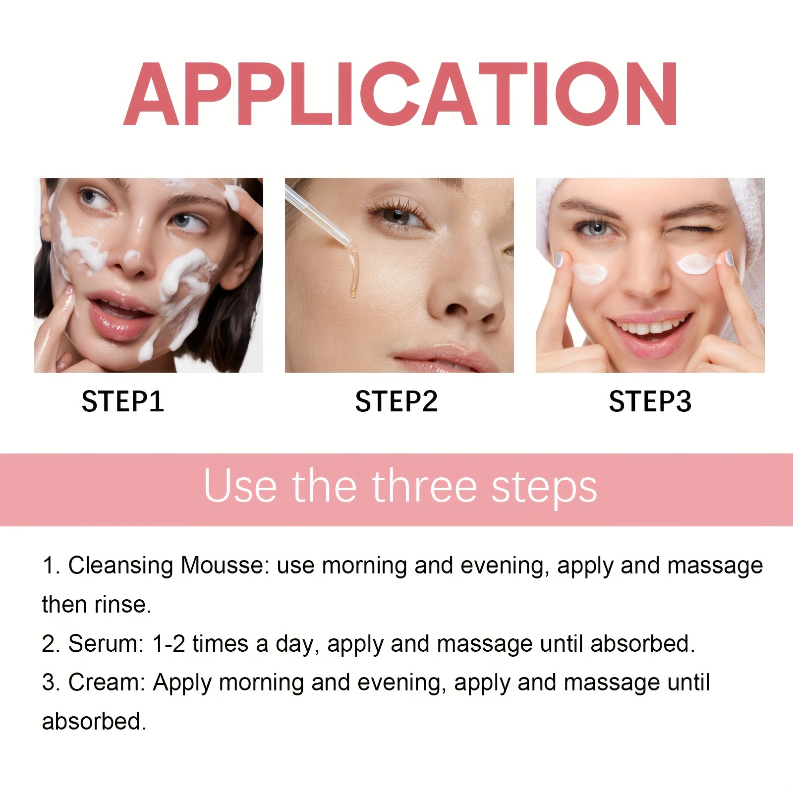 facial skin care gift set 5 in 1 facial moisturizing set cleansing mousse serum firming cream with vitamin c e collagen hyaluronic acid hydrating and moisturizing deep moisturizing and firming skin facial care set box details 4