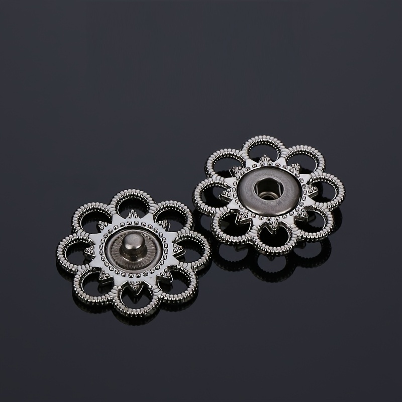 5pcs Flower Buttons Sewing Buttons Decorative Buttons Metal Press Studs Sewing Buttons Snap Buttons Fasteners Sewing Leather Craft Clothes Bags Garment Sewing & Knitting Supplies.