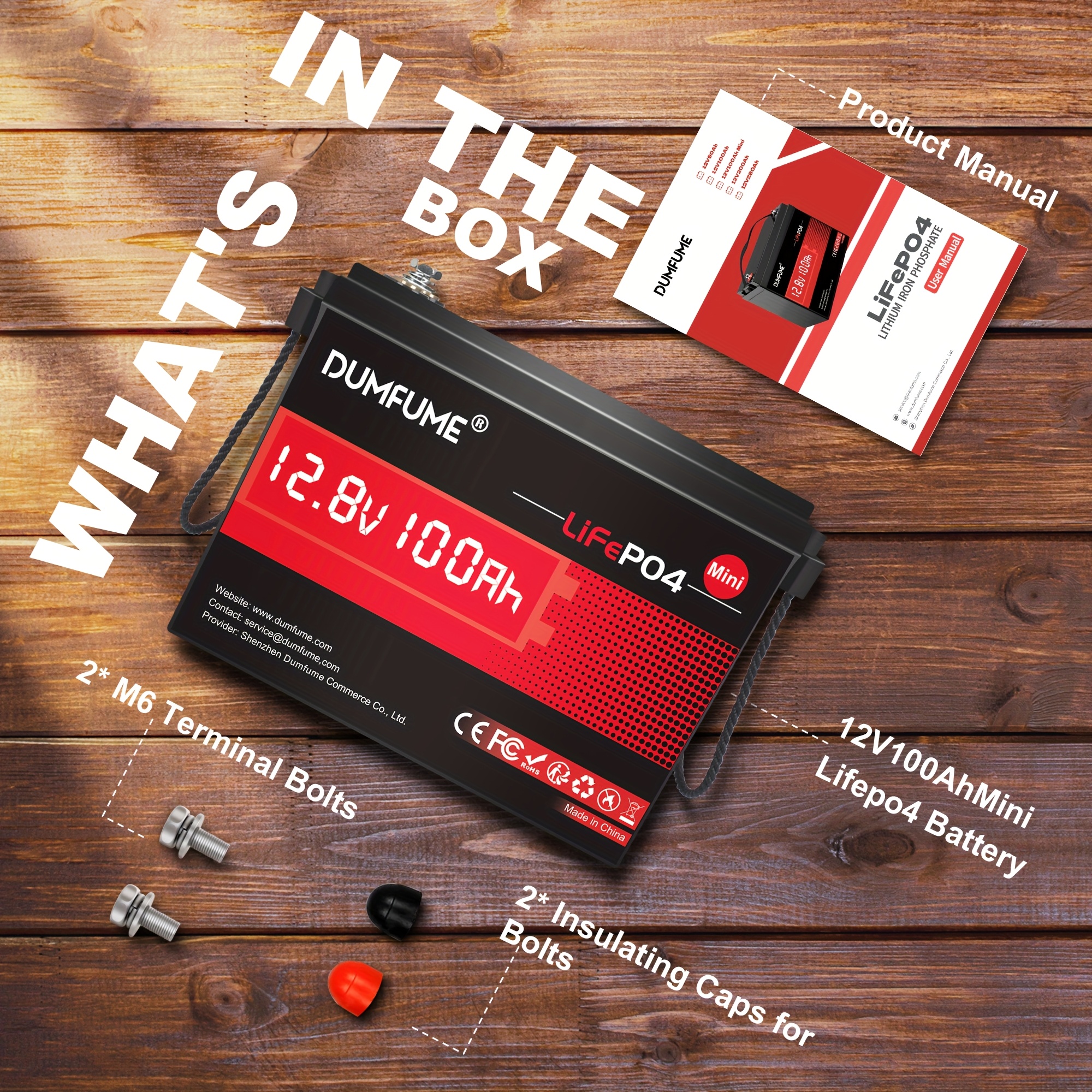 a 12v 100ah lifepo4 lithium battery with built in 100a bms 1280wh up to 6000 cycles 10 year very suitable for rvs solar energy marine use and storage 6