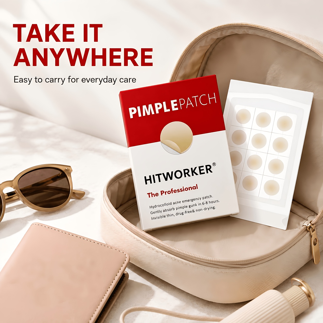 12/24/48pcs Hydrocolloid Pimple Patches, Ultra-Thin Clear Stickers