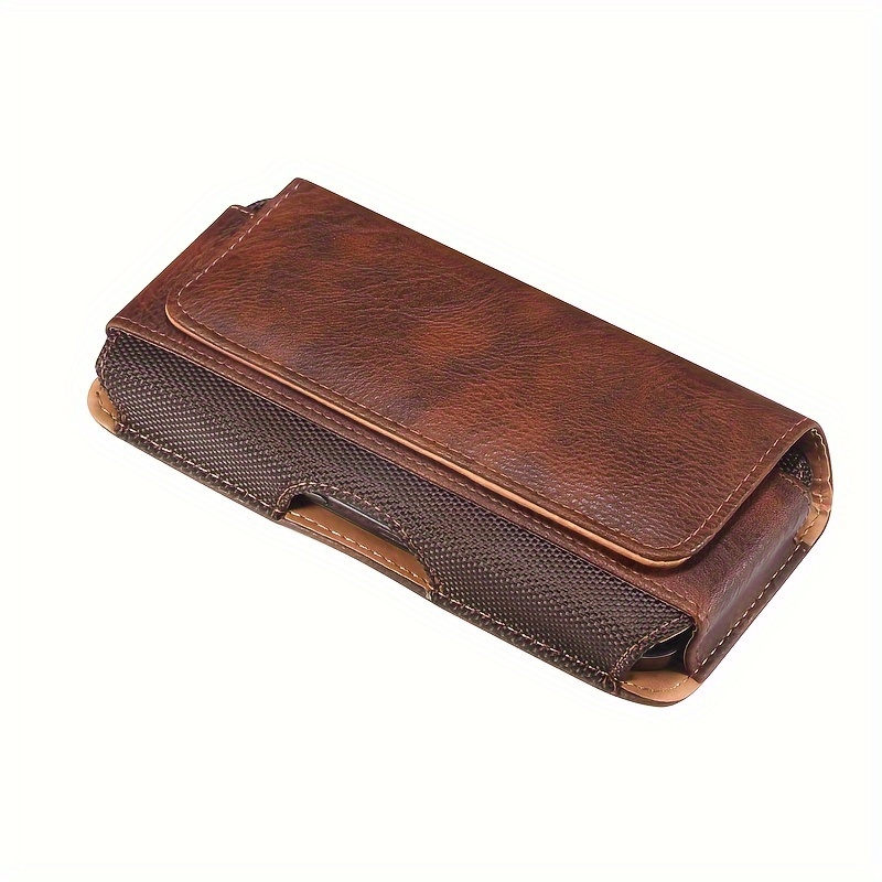 high end cowhide pattern hanging waist leather case universal for mobile phones mens leather case mobile phone waist bag belt type horizontal mobile phone bag can hold 6 7 6 9 inch mobile phones