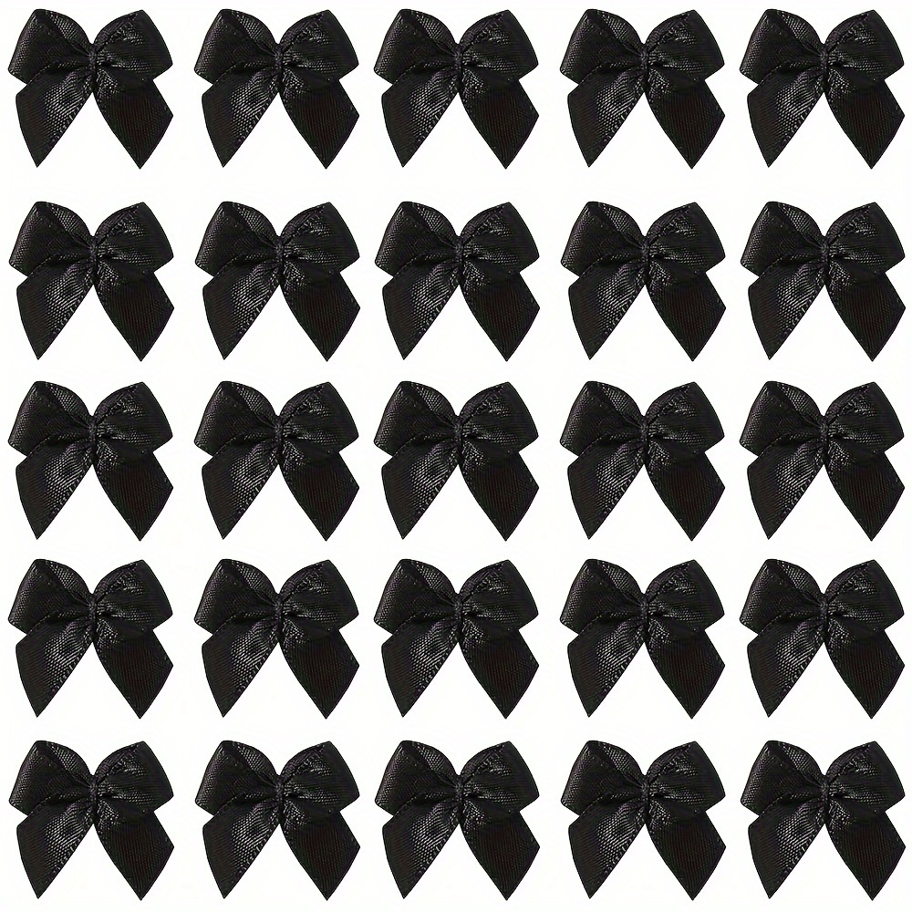 E-shop 50 Mini Satin Schleifen, kleine, weiche, süße und elegante Schleifen für handgemachte Kleidung, Zusätze und dekorative Schmetterlingsknoten
