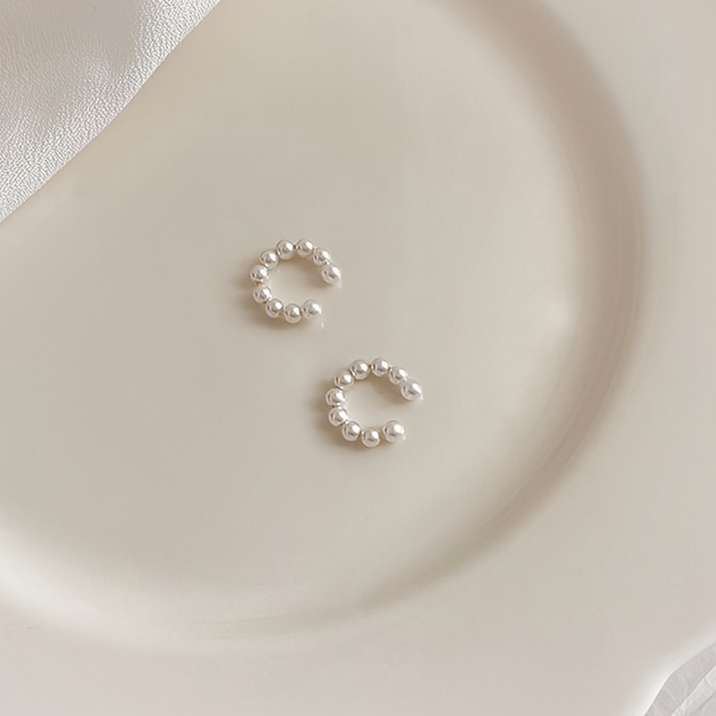 2pcs French Double-Row Imitation Pearl Ear Cuffs for Women