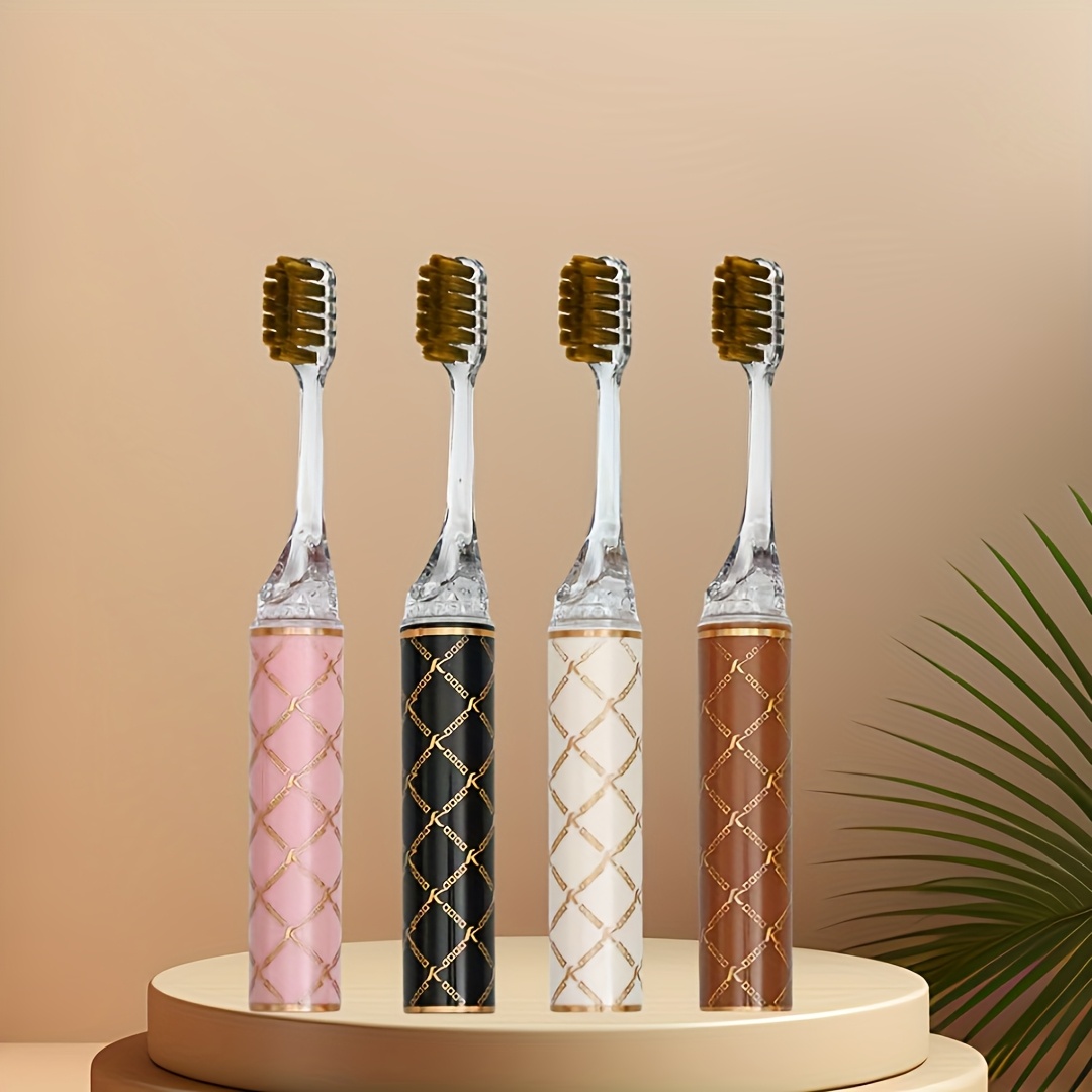 4pcs Soft Bristle Toothbrush Set, Gentle Gum Care, Detachable Printed Handle For Efficient Cleaning, Ideal For Home Use And （random Color）