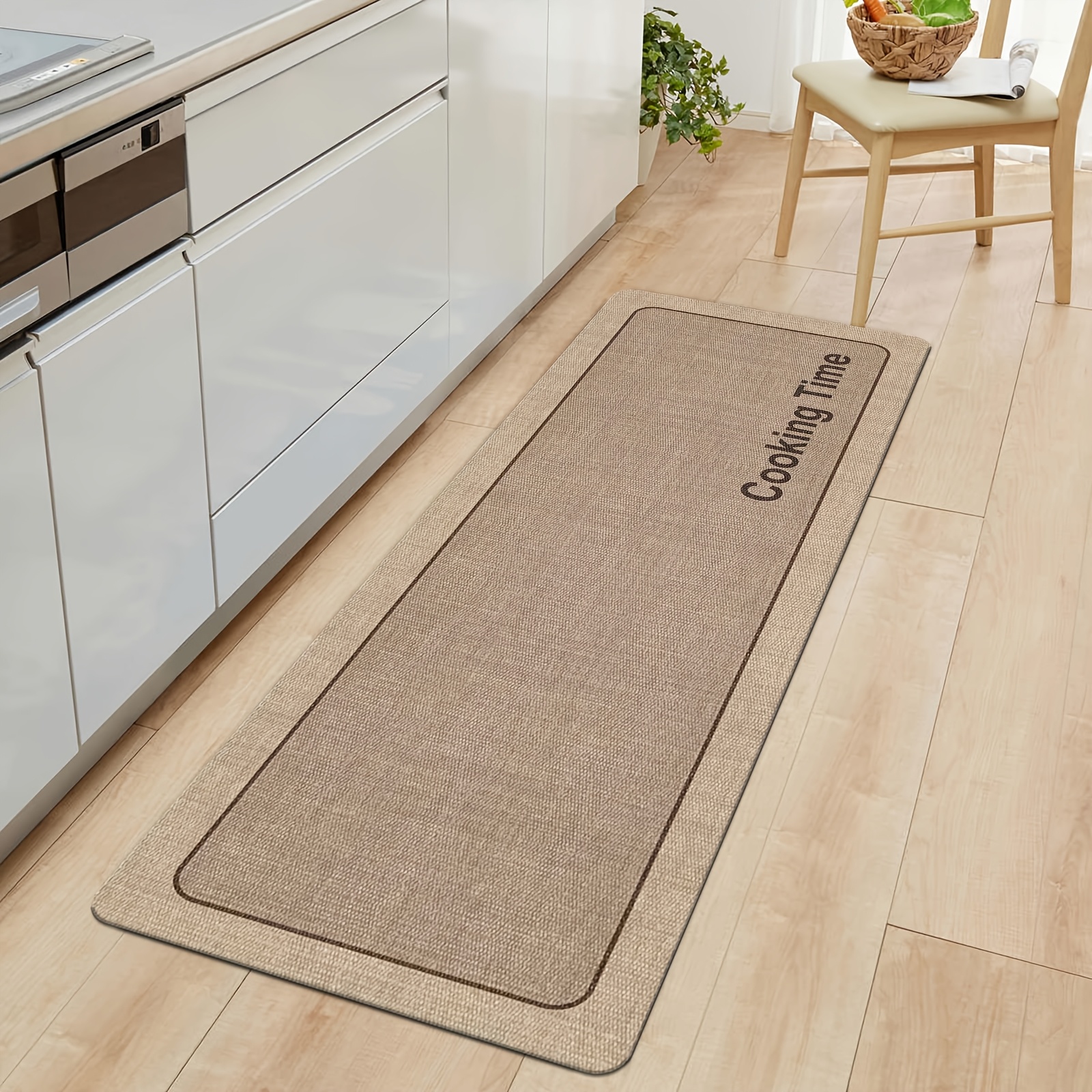 TEMU 1pc Super Absorbent Diatomite Mat - Vintage Non-slip Bathroom Kitchen Mat, Quick-drying And Safe For Home, Hotel, And Renters - 100% Polyester