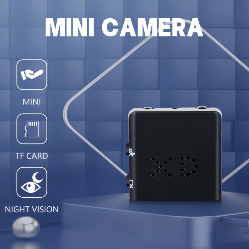 1 Mini Cámara Portátil | Batería Incorporada, Visión Nocturna, Detección Móvil, Monitoreo de Voz, 720P HD, Carga USB, Material ABS, Voltaje de Funcionamiento ≤36V, Sin Almacenamiento en la Nube, Sin Luces de Relleno