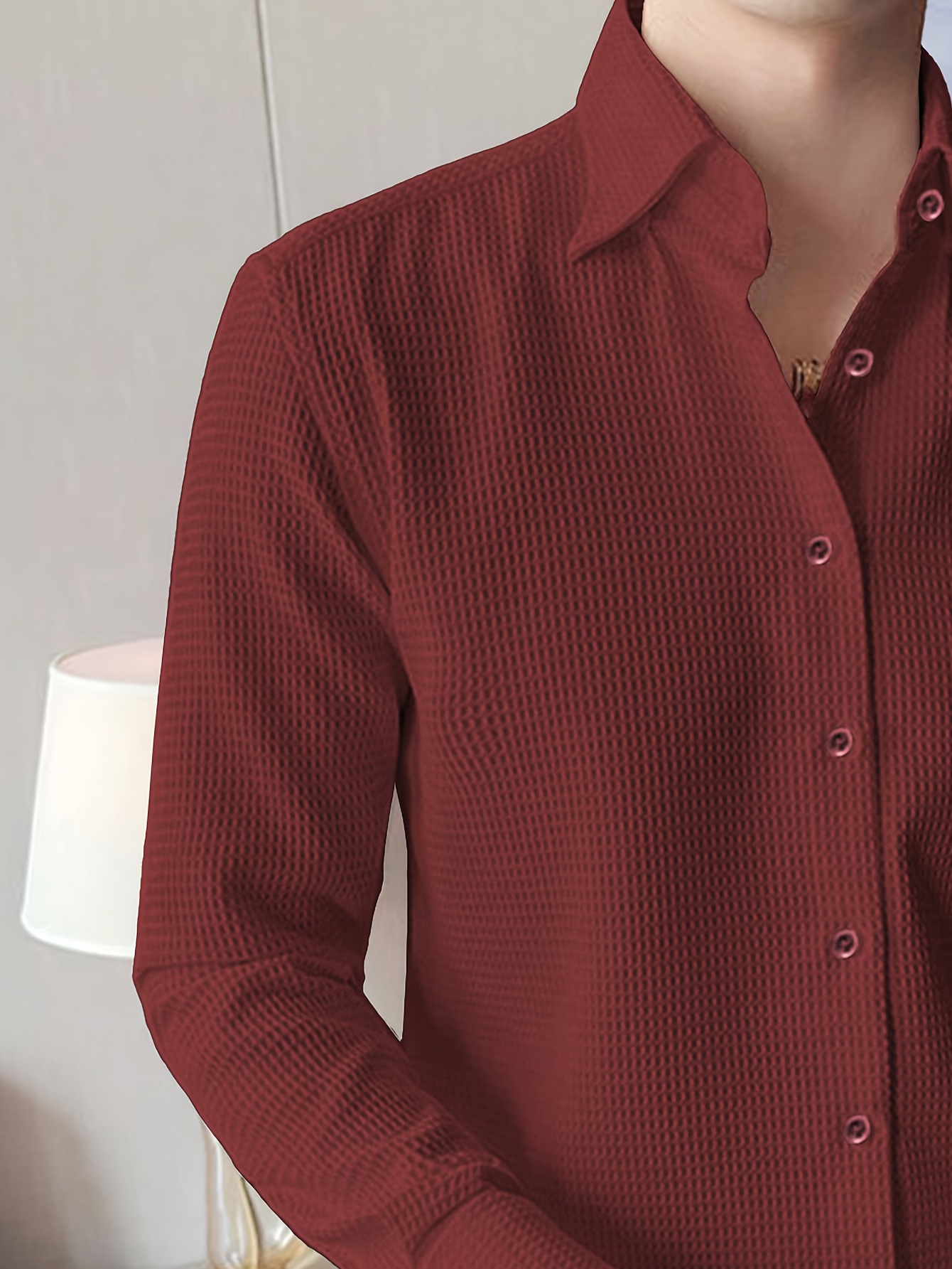 red or burgundy dress Athletic Fit Dress Shirt in Burgundy L main image 1