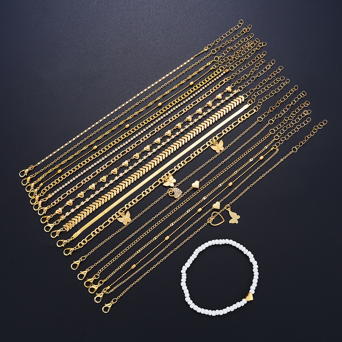 19pcs Women's Summer Beach Style Anklet Set