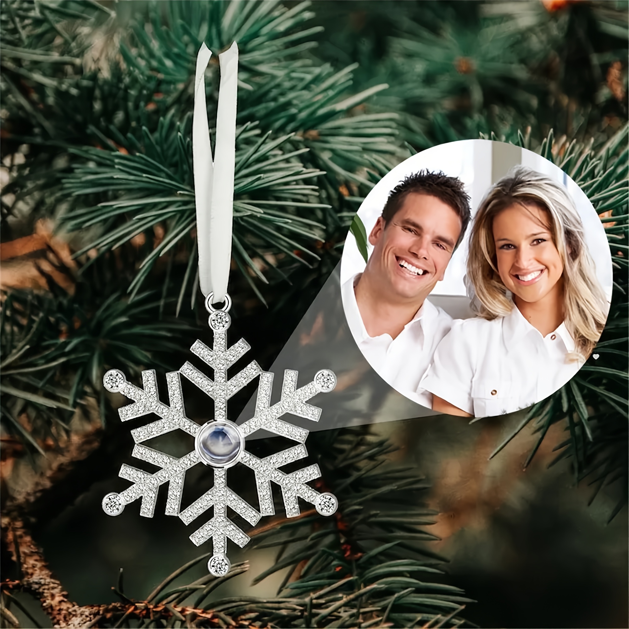 TEMU Custom Snowflake Photo Decorations, Projection Photo Decorations, Custom Christmas Living Room Decorations, Perfect Gifts, Family Gifts,