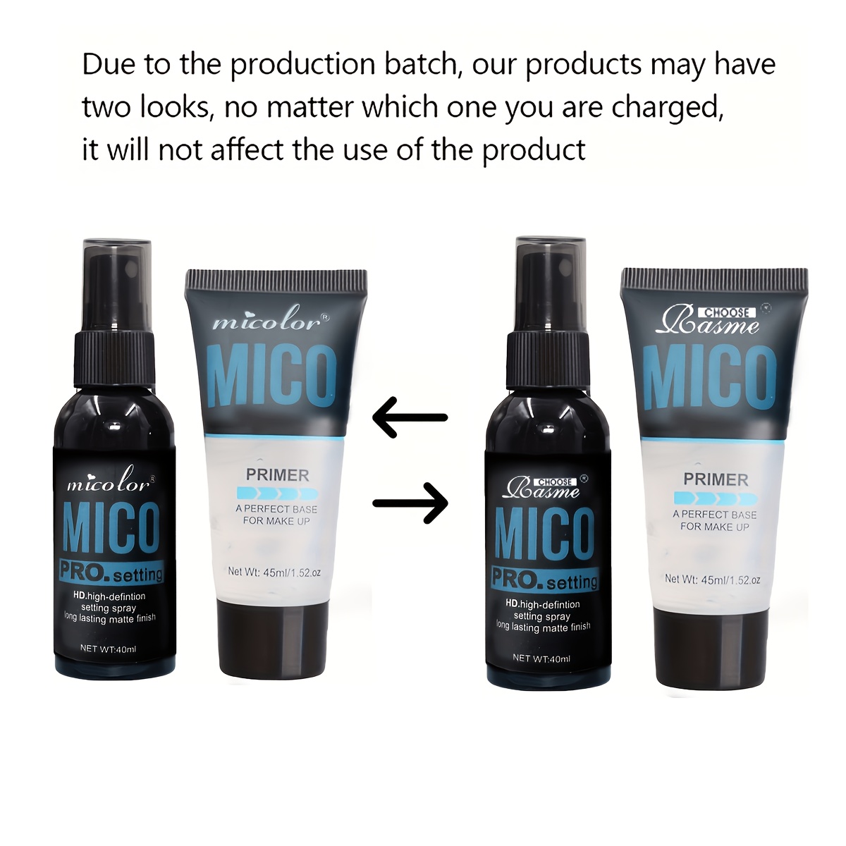 2pcs Makeup Set Primer And Setting Spray Combination-moisturizing Skincare Long-lasting Hold