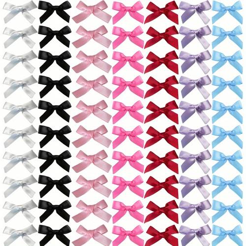 70pcs mini hair bows for women cute hair clips ribbon bowknots hairclips black satin bow hair clips for