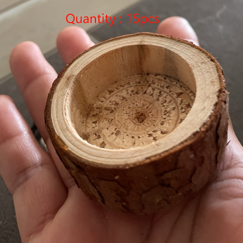 15pcs Unfinished Restaurant Tabletop Candle Holders for Decoration