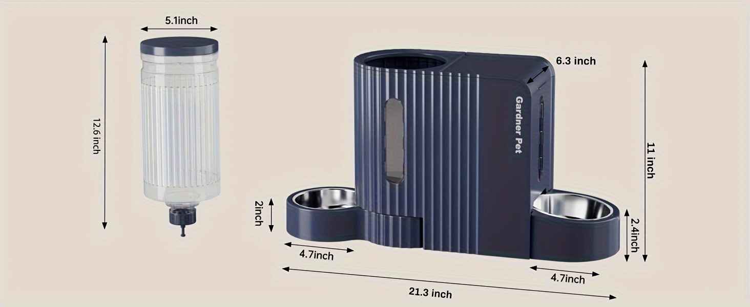 Automatic Gravity Cat Food Feeder And Water Dispenser Stainless Steel Two-in-One Set Large Capacity Dispenser for Pets Dogs, Puppies, Kittens