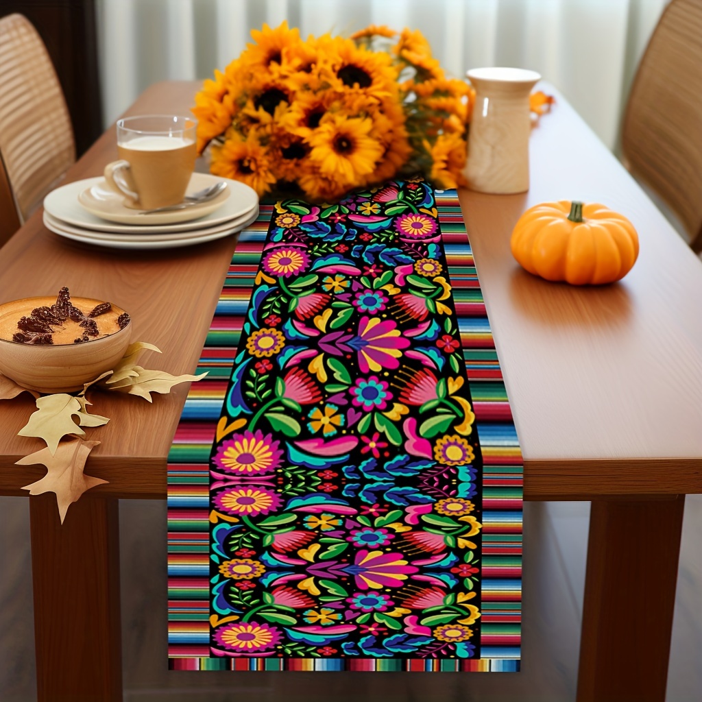 

1pc Table Runner, Colorful Woven Polyester Rectangular Table Runner, Home For Kitchen Decoration, Banquet Decoration, Party Gifts, Holiday Decoration, Room Decoration Scene Decoration, Home Supplies