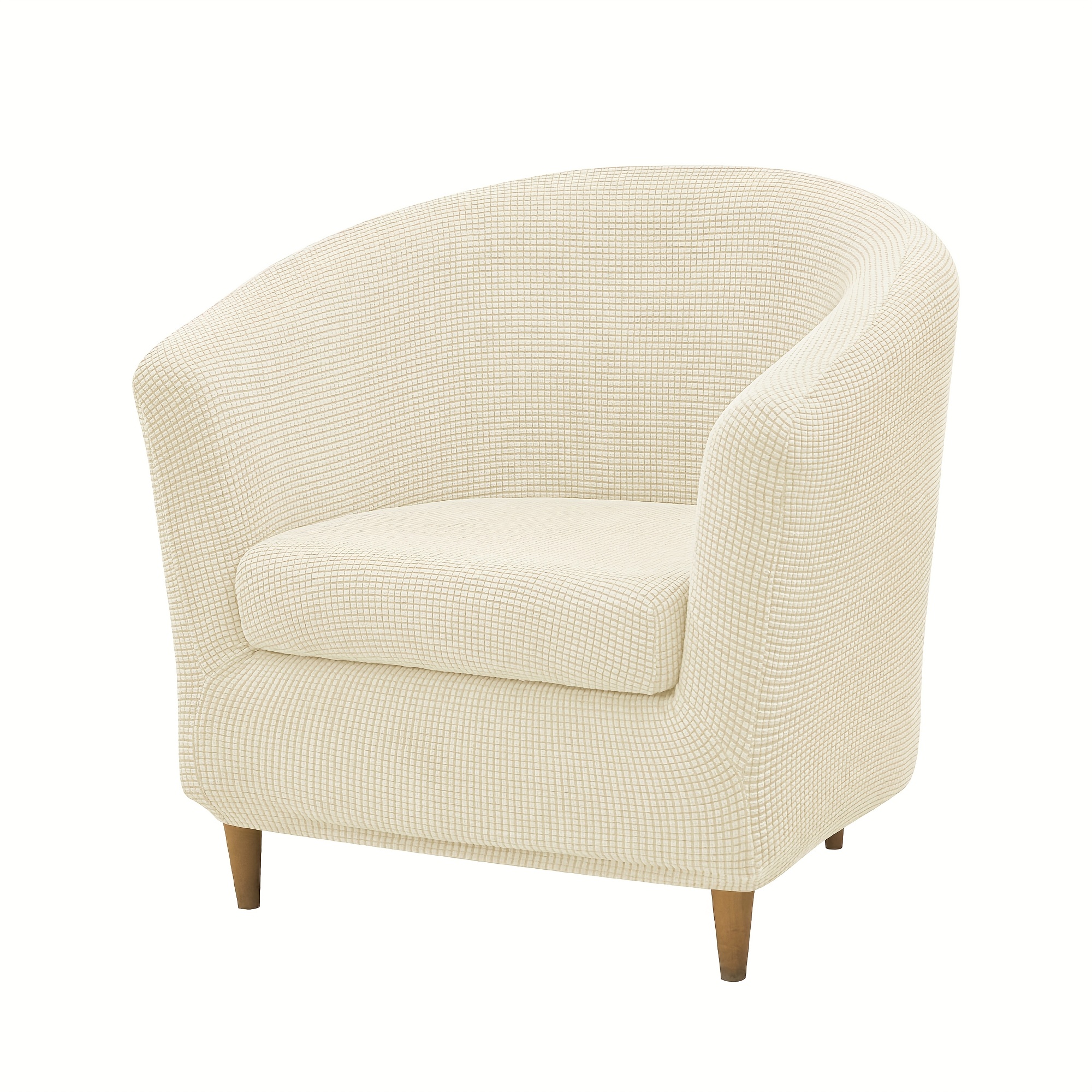 TEMU 2pcs Corn Velvet Stretch Full-coverage Single Seat Semi-circular Booth Sofa Cover, U-shaped Club With Cushion Sofa Cover