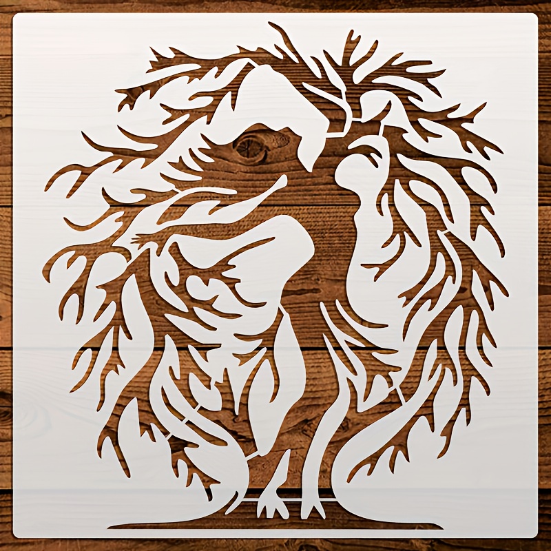 TEMU Stencil Albero della Vita, 29,97x2997 cm �� Facile da Lavare e Piegabile: Riutilizzato per Pittura su Mobili Tappezzeria Finestre in Vitroresina