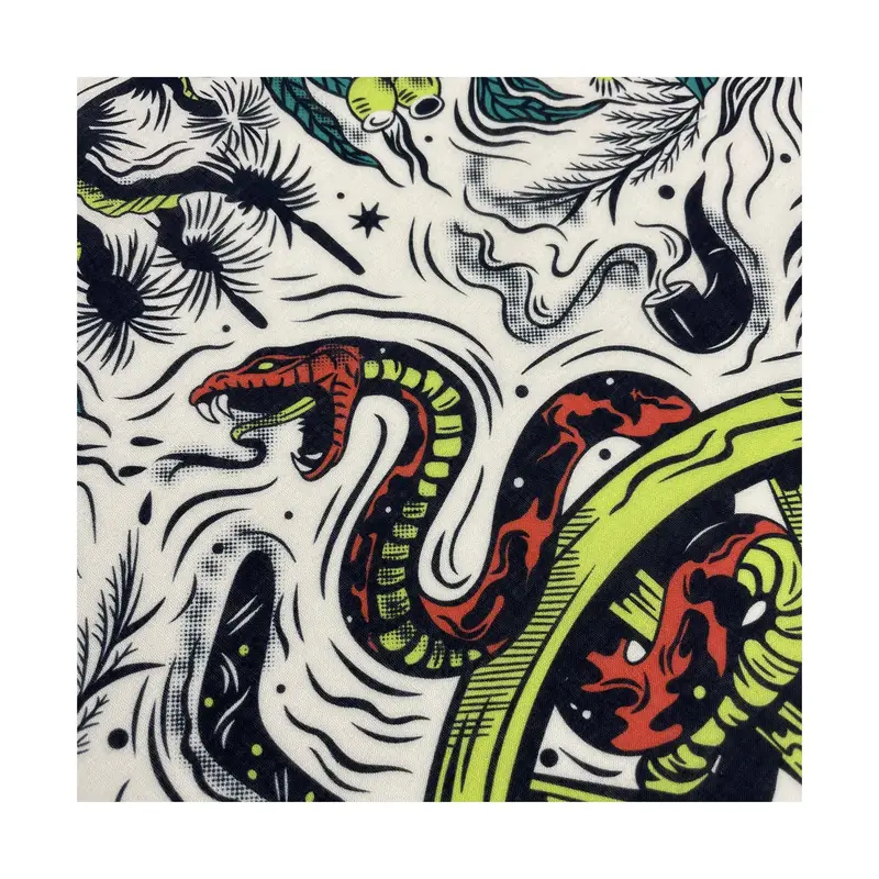 ретро-змеиный узор хип-хоп бандана шарф нагрудный платок носовой платок детали 2