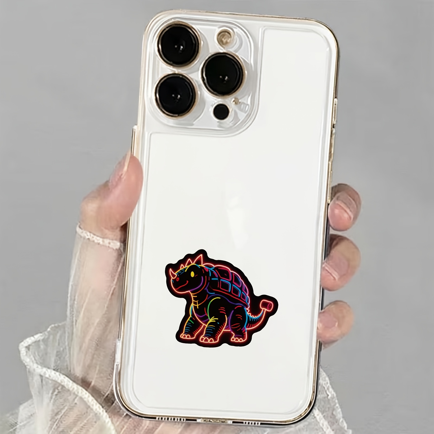 Image of 56 Sheets Neon Dinosaur Graffiti Sticker Pack - And Removable, Non-repeating Patterns - Perfect For Decorating Water Bottles, Skateboards, Journals, Scrapbooks, And Party Supplies