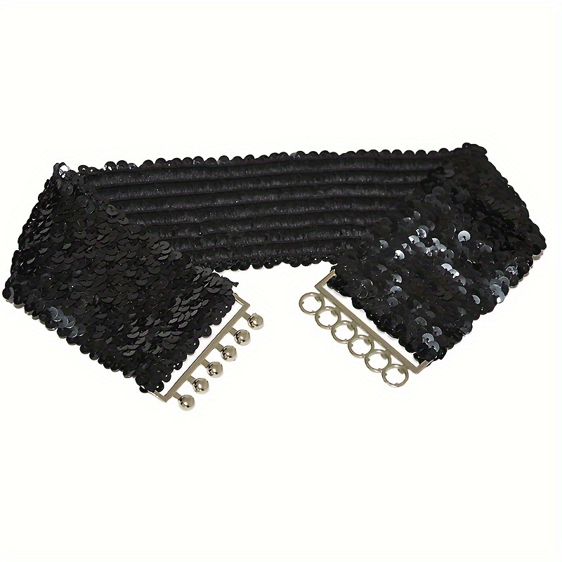 TEMU 1pc Women's Scale Belt, Female Waist Cincher For Suit Jacket Decoration, Waist Cincher For Dance Costume, Fish Scale Sequin Waist Cincher, Shiny