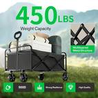 outdoor folding cart solid tires 360 wheels 600d tear resistant fabric solution for camping holiday shopping