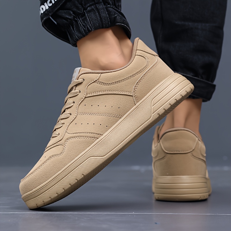 Men's Lightweight Durable Casual Sneakers - Low-Top Lace-Up Outdoor Shoes with PU Upper & MD Sole, All-Season Versatile Design for Hiking, Running, Daily Wear - Breathable Fabric Lining & Round Toe Comfort, Hiking Streetwear, Sporty Look, Secure Fit Closure